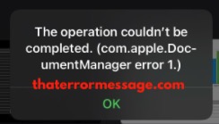 Com Apple Document Manager Error 1