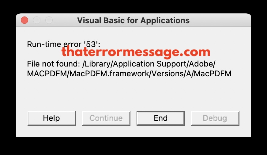 Run Time Error Microsoft Macos 53 Macpdfm