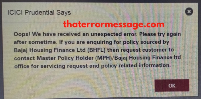 Unexpected Error Icic Prudential