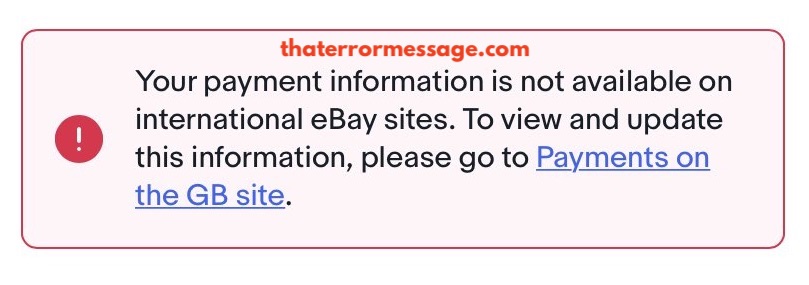 Your Payment Information Is Not Available On International Ebay Sites