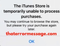 The Itunes Store Is Temporarily Unable To Process Purchases