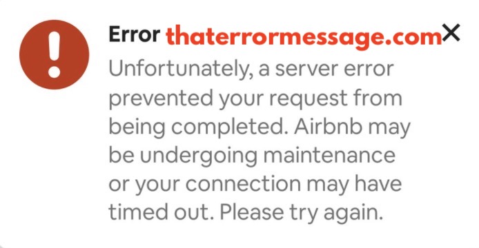 A Server Error Prevented Your Request From Being Completed Airbnb