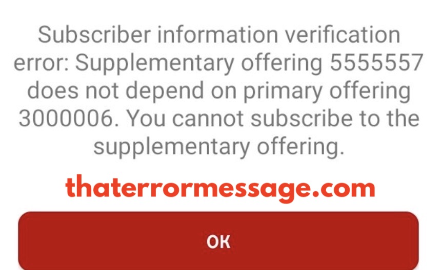 Supplementary Offering 5555557 Does Not Depend On Primary Offering Vodafone
