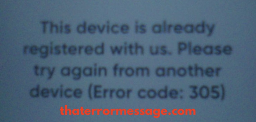 This Device Is Already Registered With Us 305 Bank On Fi