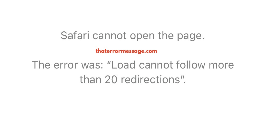 Load Cannot Follow More Than 20 Redirections Ios