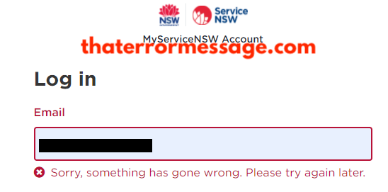 Something Has Gone Wrong Service Nsw