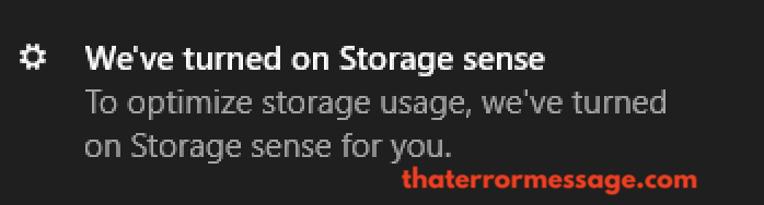 We Ve Turned On Storage Sense For You