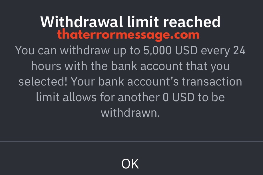 You Can Withdraw Up To 5000 Usd Every 24 Hours Binance