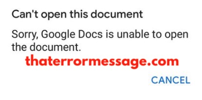 Google Docs Is Unable To Open This Document