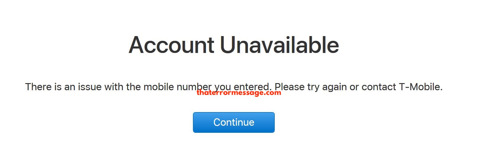 Account Unavailable T Mobile