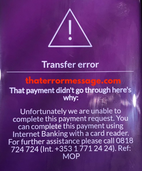Transfer Error Aib Banking