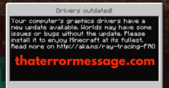 Drivers Outdated Minecraft