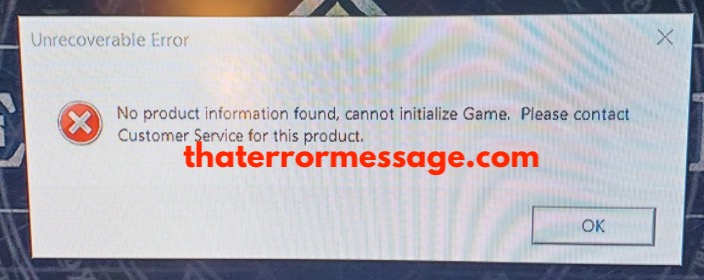 No Product Information Found Cannot Initialize Game New World