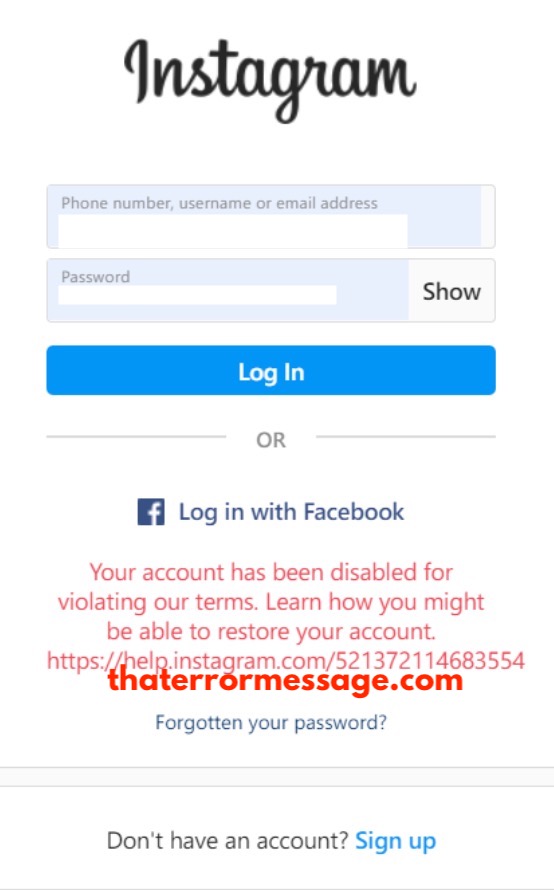 Your Account Has Been Disabled For Violating Our Terms Instagram