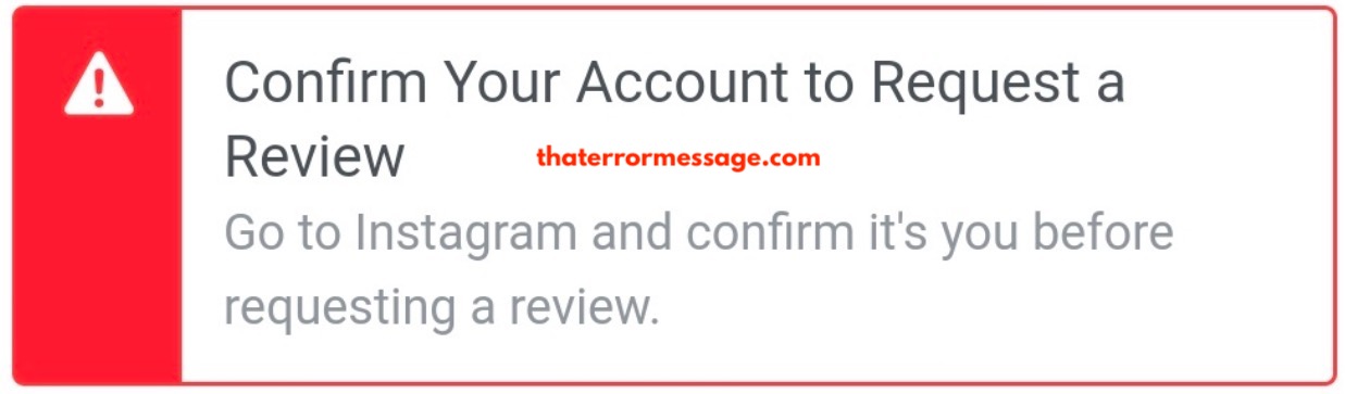 Confirm Your Account To Request A Review Instagram