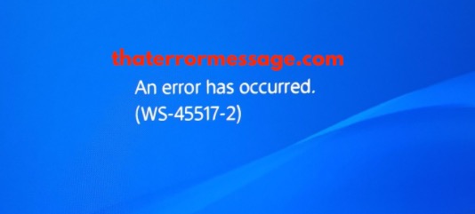 Error Has Occurred Ws 45517 2 Playstation