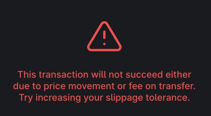 This Transaction Will Not Succeed Due To Prive Movement Uniswap