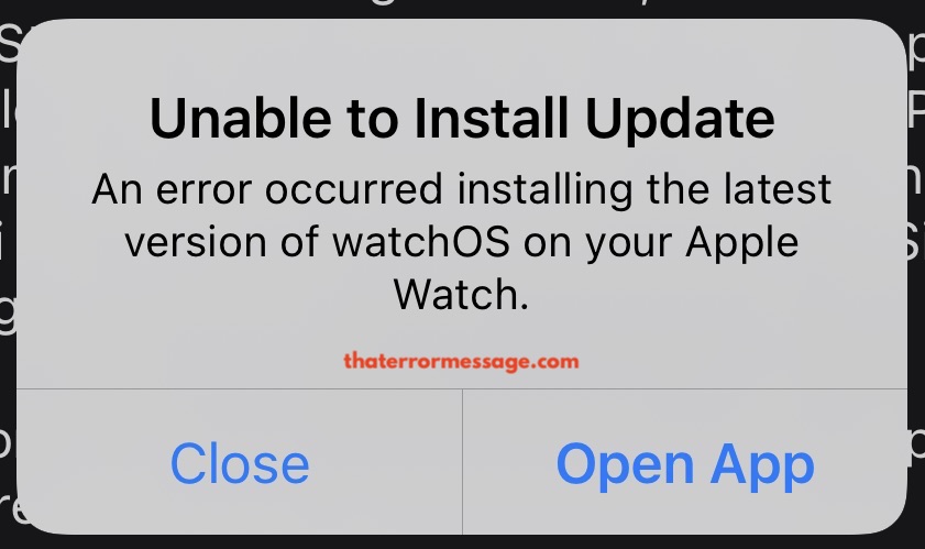 An Error Occurred Installing The Latest Version Of Watchos On Your Apple Watch