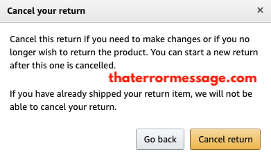 Amazon Cancel Your Return