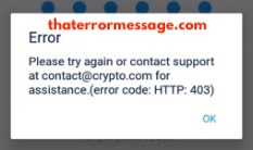 Crypto 403 Error