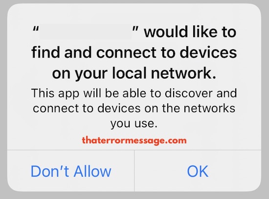 Ios Iphone Would Like To Find And Connect To Devices On Your Local Network