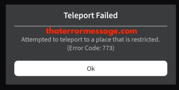 Attempted To Teleport To A Place That Is Restricted 773 Roblox