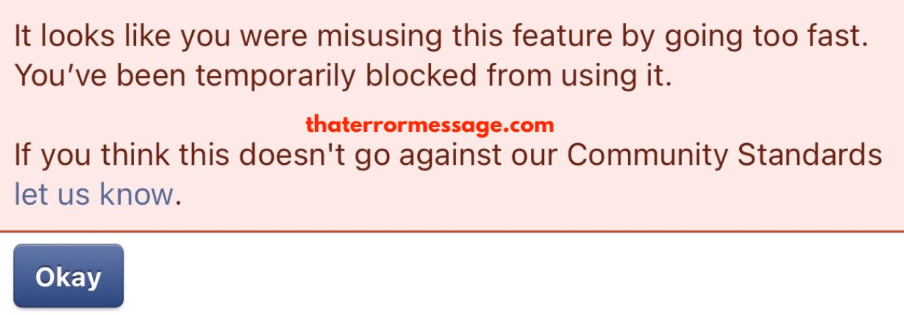 It Looks Like You Were Misusing This Feature To Fast Facebook
