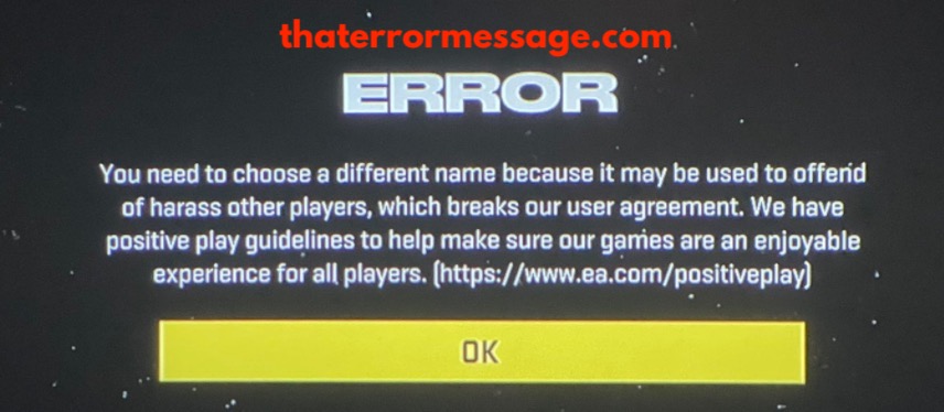 You Need To Choose A Different Name Because It May Offend Ea Sports