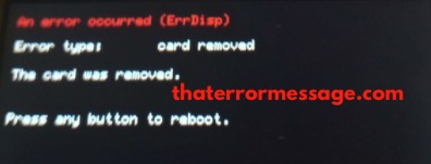 An Error Occurred Err Disp Card Removed Nintendo
