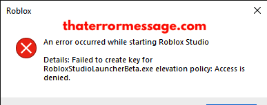 Failed To Create Key For Roblox Studio Launcher Beta Access Denied