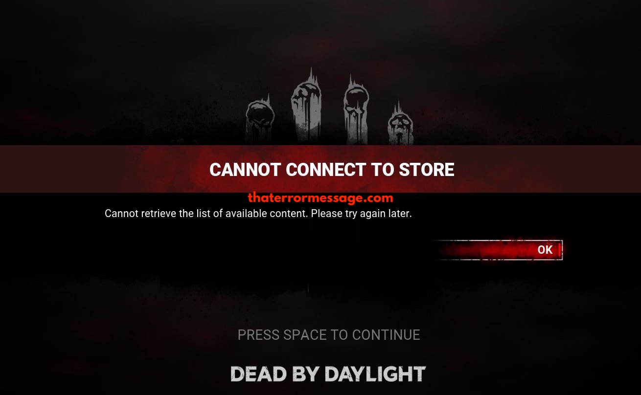 Cannot Retrieve The List Of Available Content Dead By Daylight