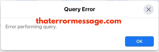 Error Performing Query Facebook 2