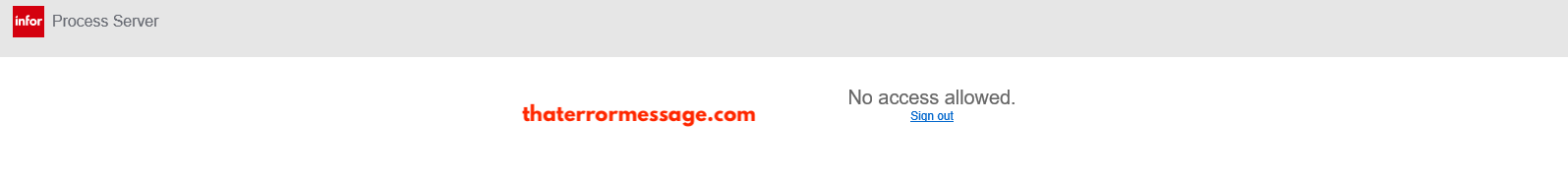 Infor No Access Allowed Process Server