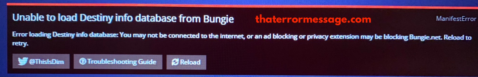 Unable To Load Destiny Info Database From Bungie