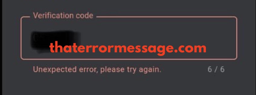 Verification Code Unexpected Error Gmail