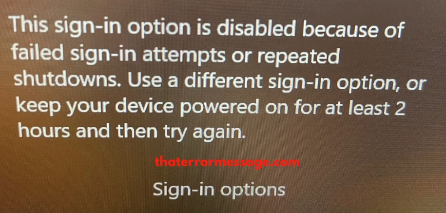 Sign In Option Is Disabled Because Of Failed Sign In Attempts Microsoft