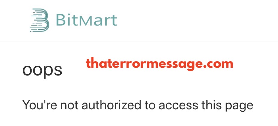 You Are Not Authorized Bitmart