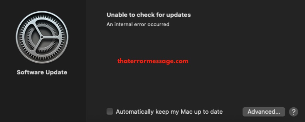 Unable To Check For Updates Internal Error Macos