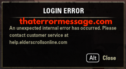 Unexpected Internal Error Occurred Elder Scrolls