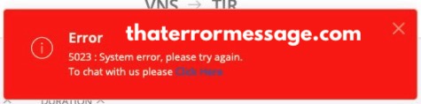 System Error 5023 Indie Go