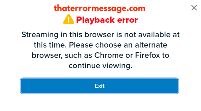Playback Error Vudu