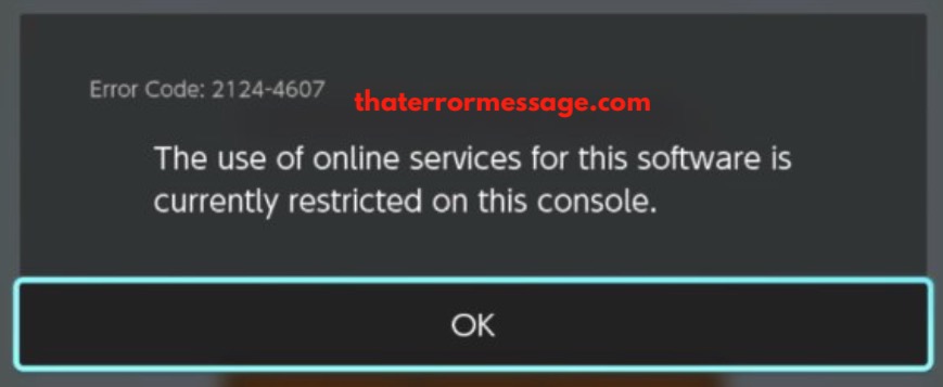 Use Of Online Services For This Software Is Currently Restricted 2124 4607 Nintendo