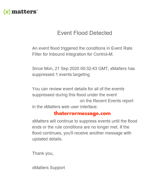 Xmatters Event Flood Detected