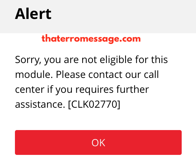 You Are Not Eligible For This Clk02770 Cimb