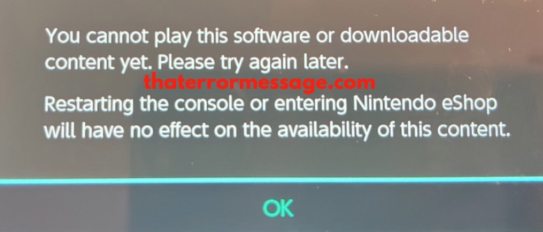 You Cannot Play This Software Or Downloadable Content Yet Nintendo