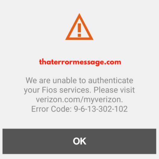 We Are Unable To Authenticate Your Fios Services 9 6 13 302 102 Verizon