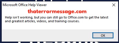 Help Isnt Working Microsoft Office Help Viewer