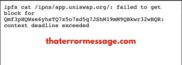 Ipfs Cat Uniswap Failed To Get Block For