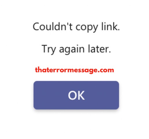 Microsoft Teams Couldnt Copy Link