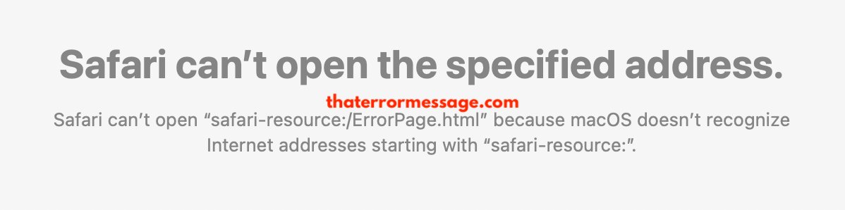 Safari Cant Open Safari Resource Error Page